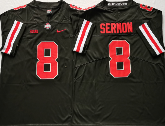 Men's Ohio State Buckeyes Trey Sermon Black Player Game Jersey