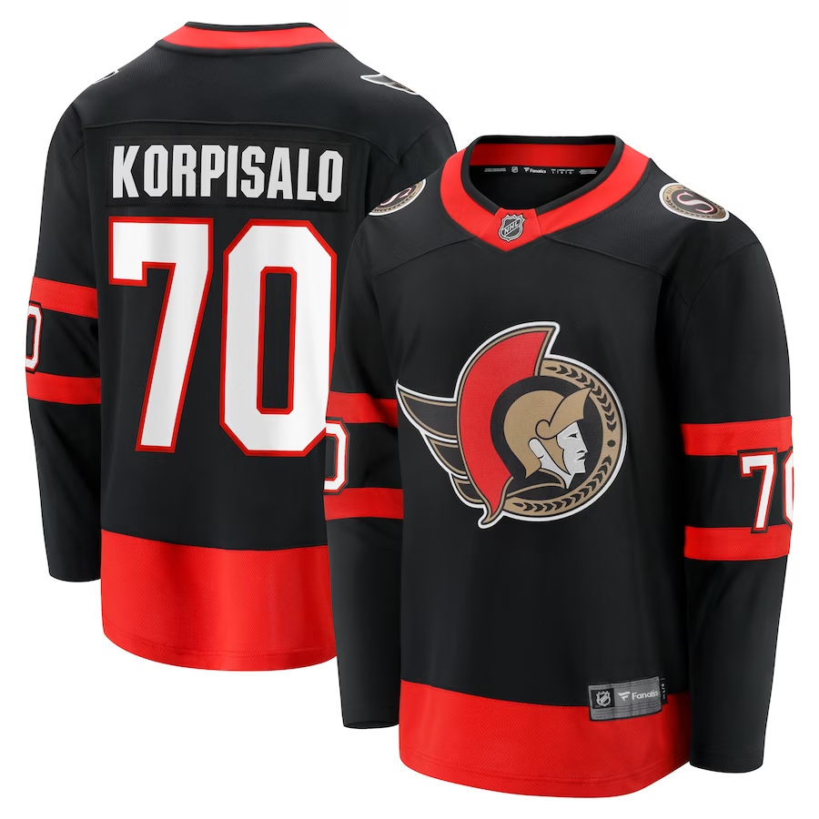 Men's Ottawa Senators Joonas Korpisalo Black Player Jersey