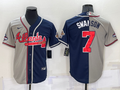 Men's Atlanta Braves Dansby Swanson Navy/Gray Stitched Jersey