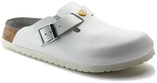 Birkenstock Boston 0061378 ESD Natural Leather Narrow Fit White Sandals