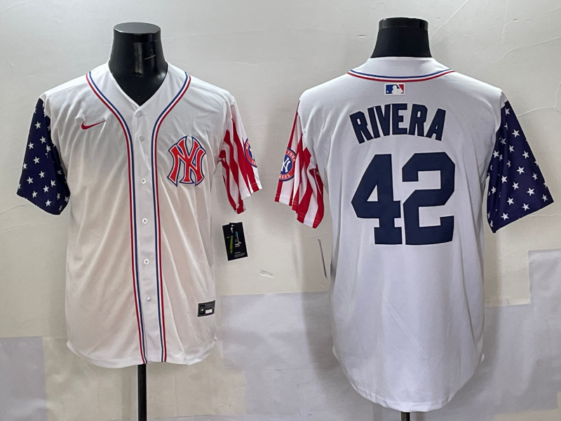 Men's New York Yankees Mariano Rivera White Team Player Game Jersey