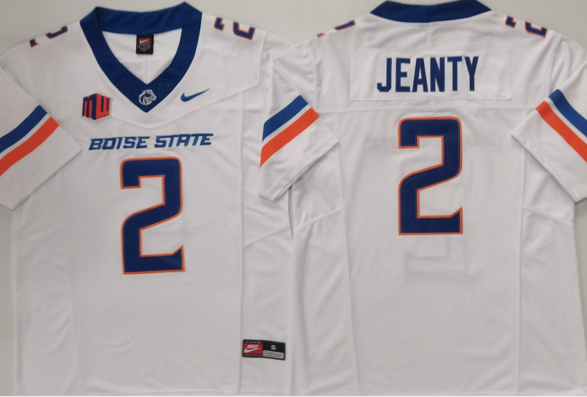 Men's Boise State Broncos Ashton Jeanty White Game Jersey