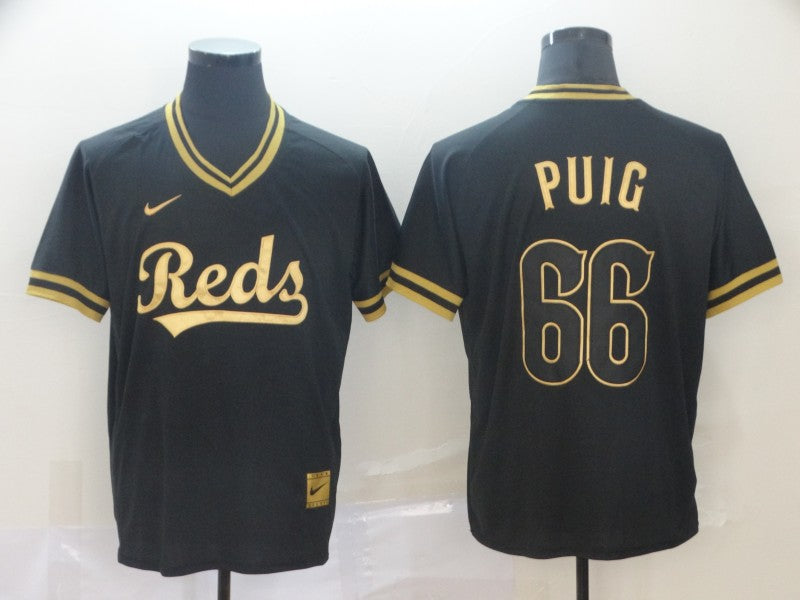 Men's Cincinnati Reds Yasiel Puig Black Replica Baseball Jersey