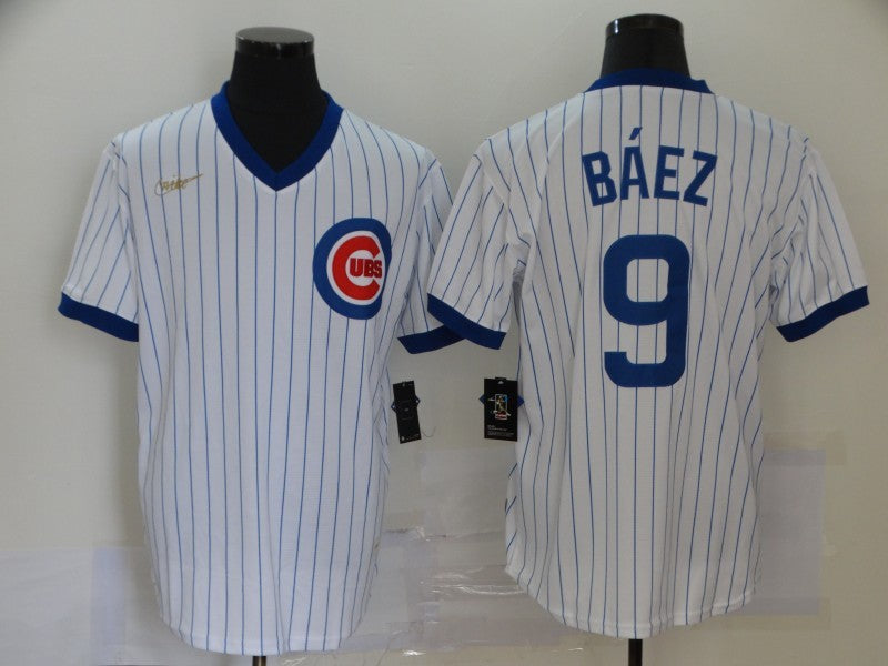 Men's Chicago Cubs Javier Baez White Stitched Jersey