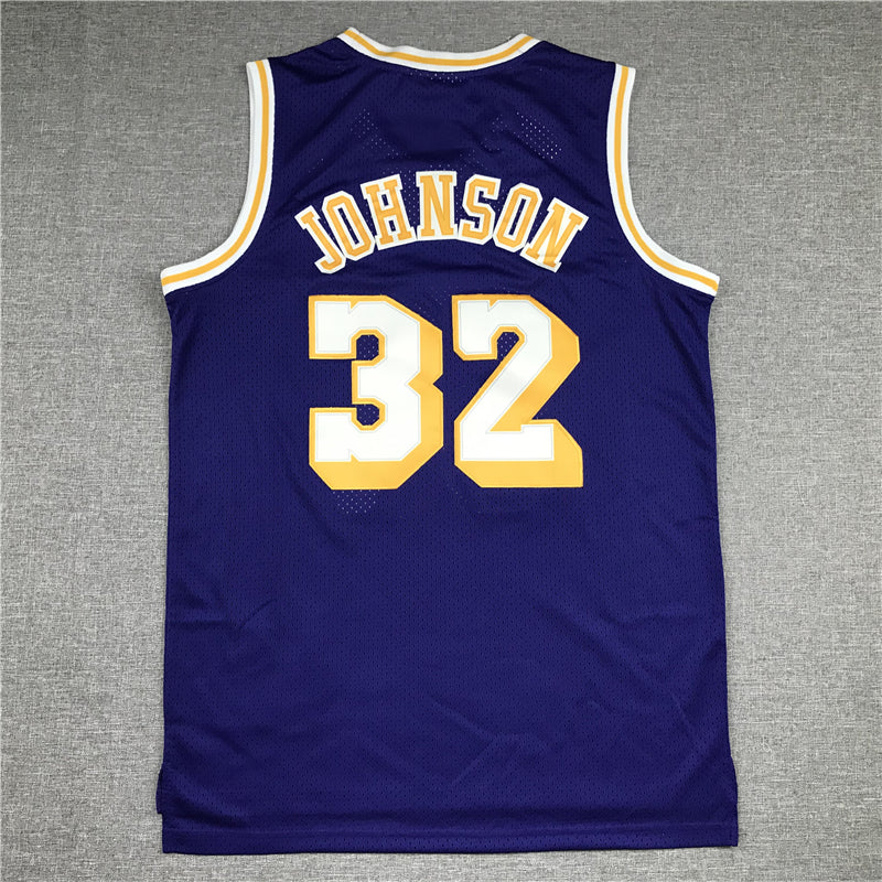 Men's Los Angeles Lakers Magic Johnson Purple Throwback Jersey