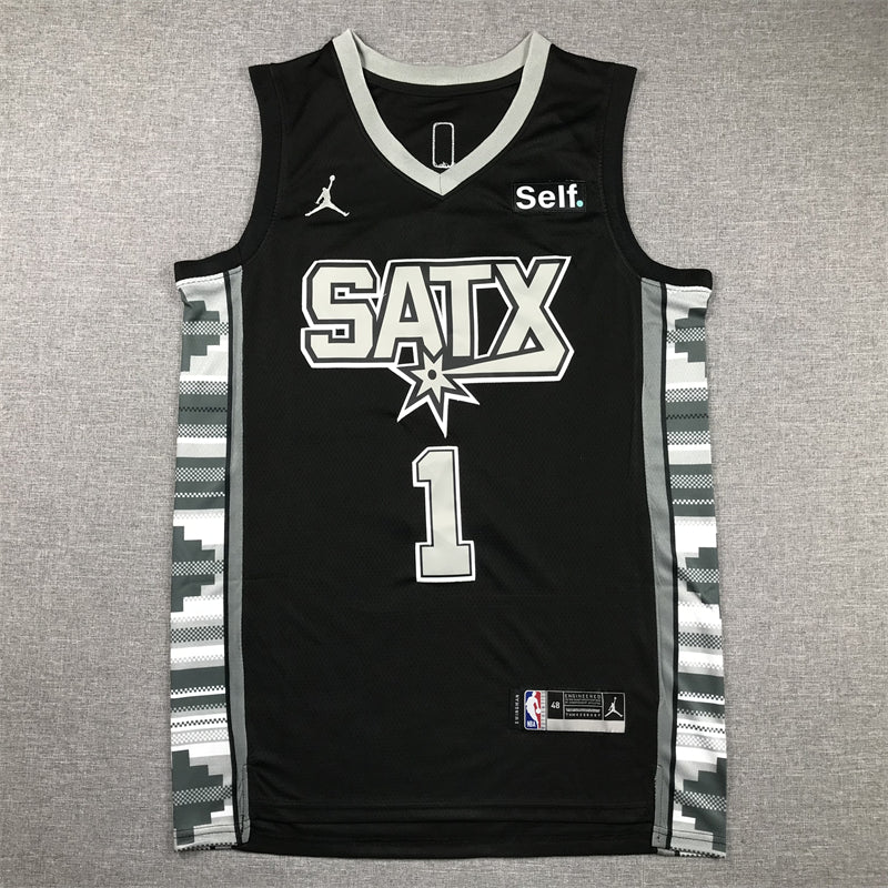 Men's San Antonio Spurs Victor Wembanyama Black 2022/23 Swingman Jersey - Statement Edition
