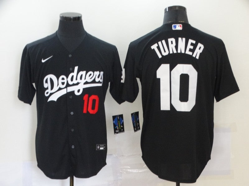 Men's Los Angeles Dodgers Justin Turner Black Stitched Jersey