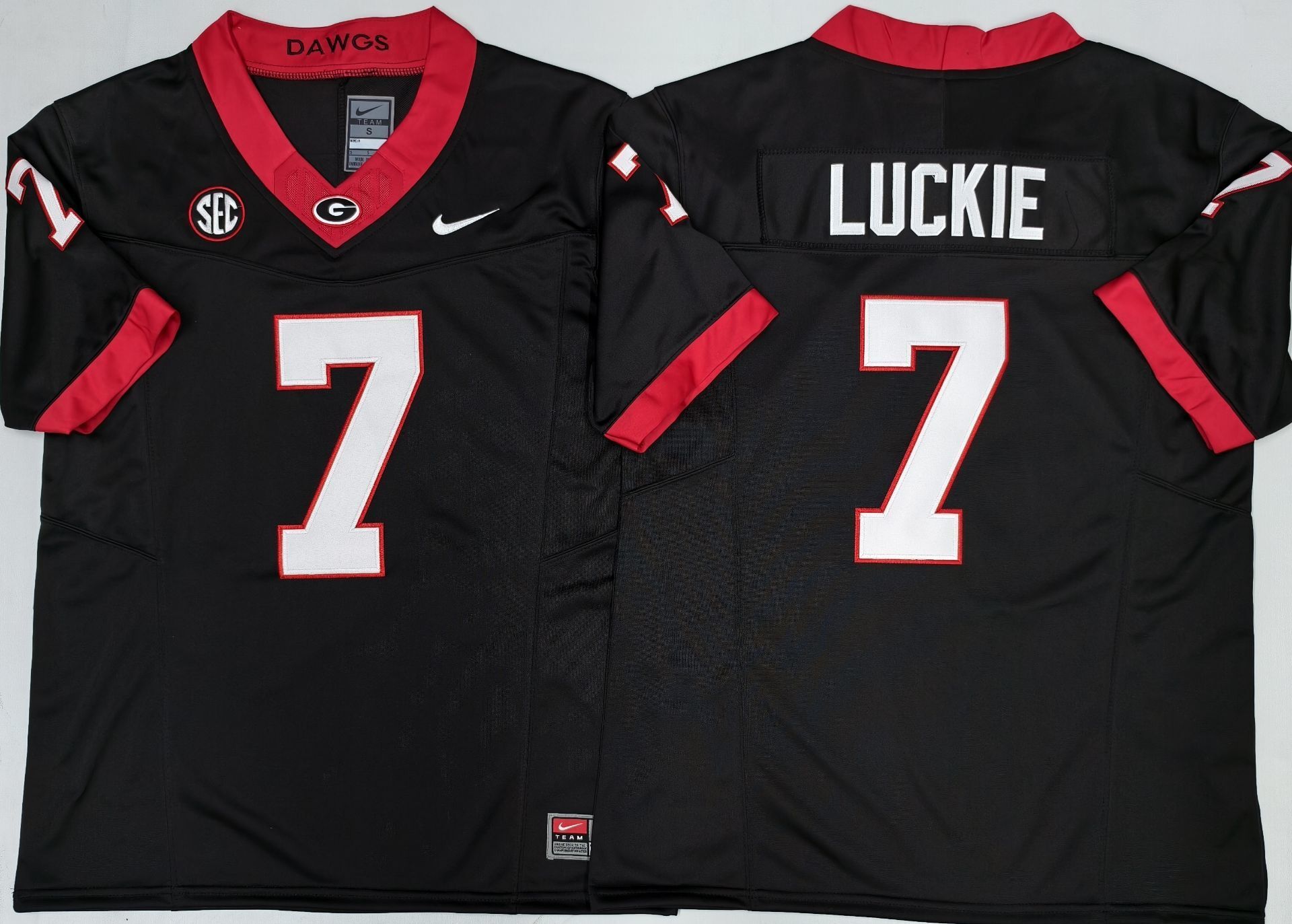 Men's Georgia Bulldogs Lawson Luckie Black Player Jersey
