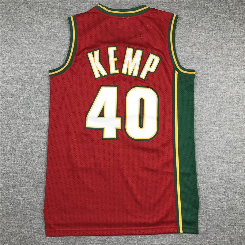 Men's Seattle SuperSonics Shawn Kemp 1995-96 Red Hardwood Classics Swingman Jersey