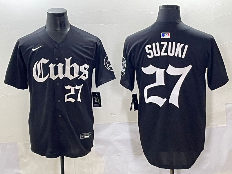 Men's Chicago Cubs Seiya Suzuki Black Replica Player Jersey