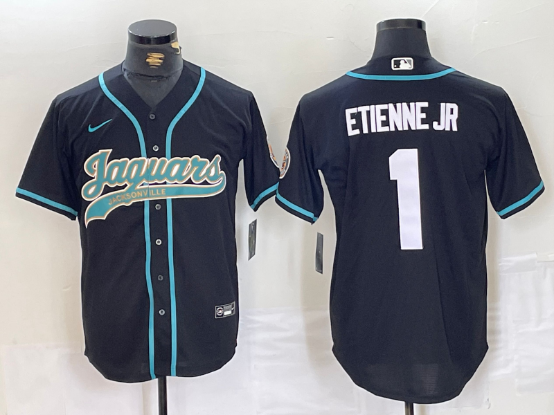 Men's Jacksonville Jaguars Travis Etienne Jr Black Game Jersey