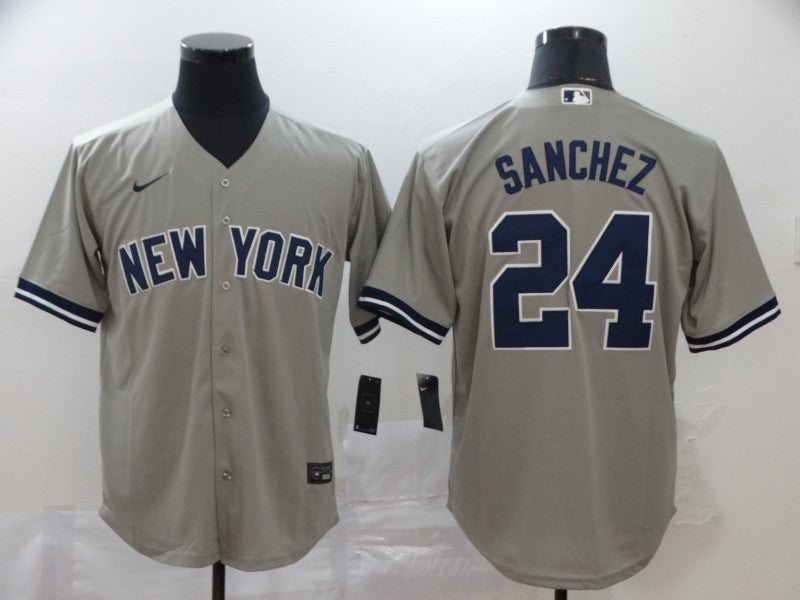 Men's New York Yankees Gary Sanchez Gray Replica Baseball Jersey