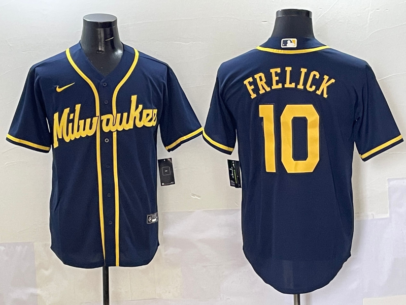 Men's Milwaukee Brewers Sal Frelick Navy Alternate Limited Player Jersey