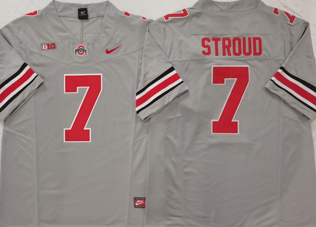 Men's Ohio State Buckeyes CJ Stroud Grey Game Jersey