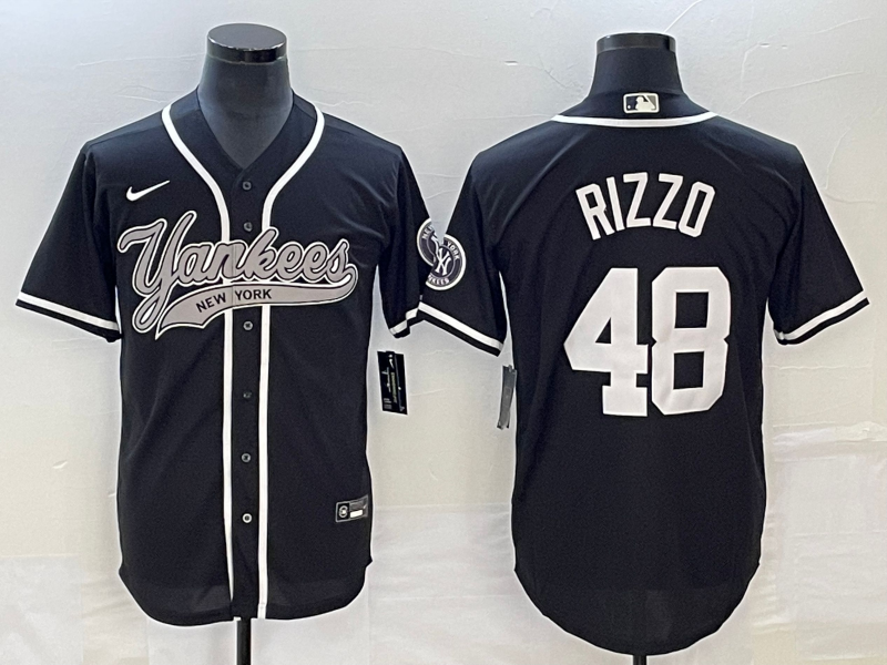 Men's New York Yankees Anthony Rizzo Black Player Jersey Joint Edition