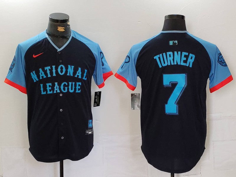 Men's National League Trea Turner Navy 2024 MLB All-Star Game Limited Player Jersey