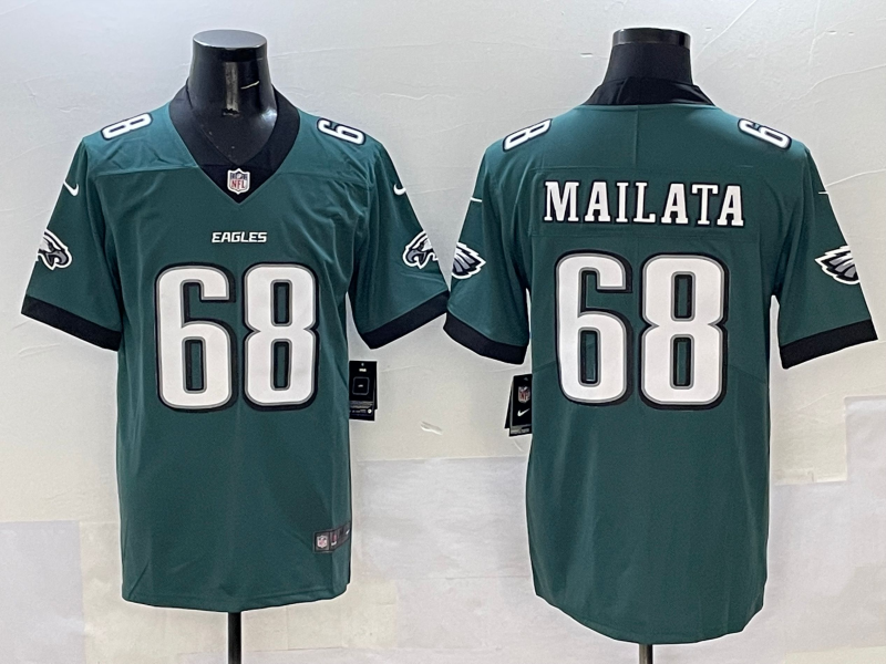 Men's Philadelphia Eagles Jordan Mailata Midnight Green Game Jersey