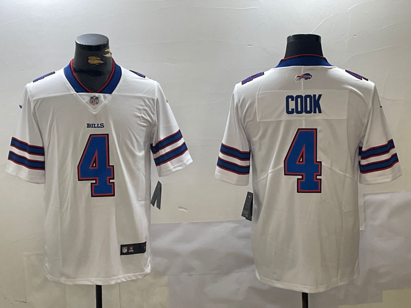 Men's Buffalo Bills James Cook White Game Player Jersey