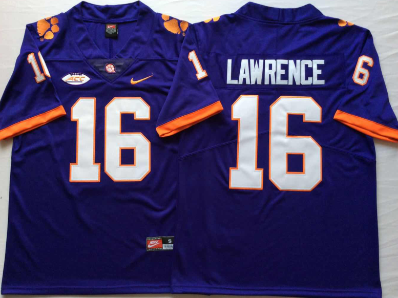Men's Clemson Tigers Trevor Lawrence Purple Game Jersey