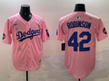 Men's Los Angeles Dodgers Jackie Robinson Pink Alternate Replica Player Jersey