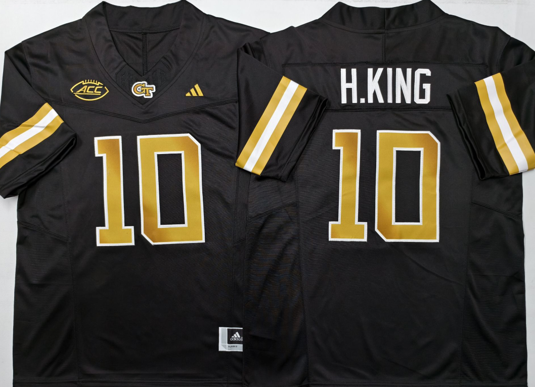 Men's Georgia Tech Football Haynes King Black Player Jersey