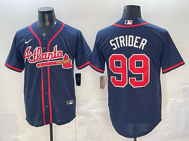 Men's Atlanta Braves Spencer Strider Navy Alternate Limited Jersey