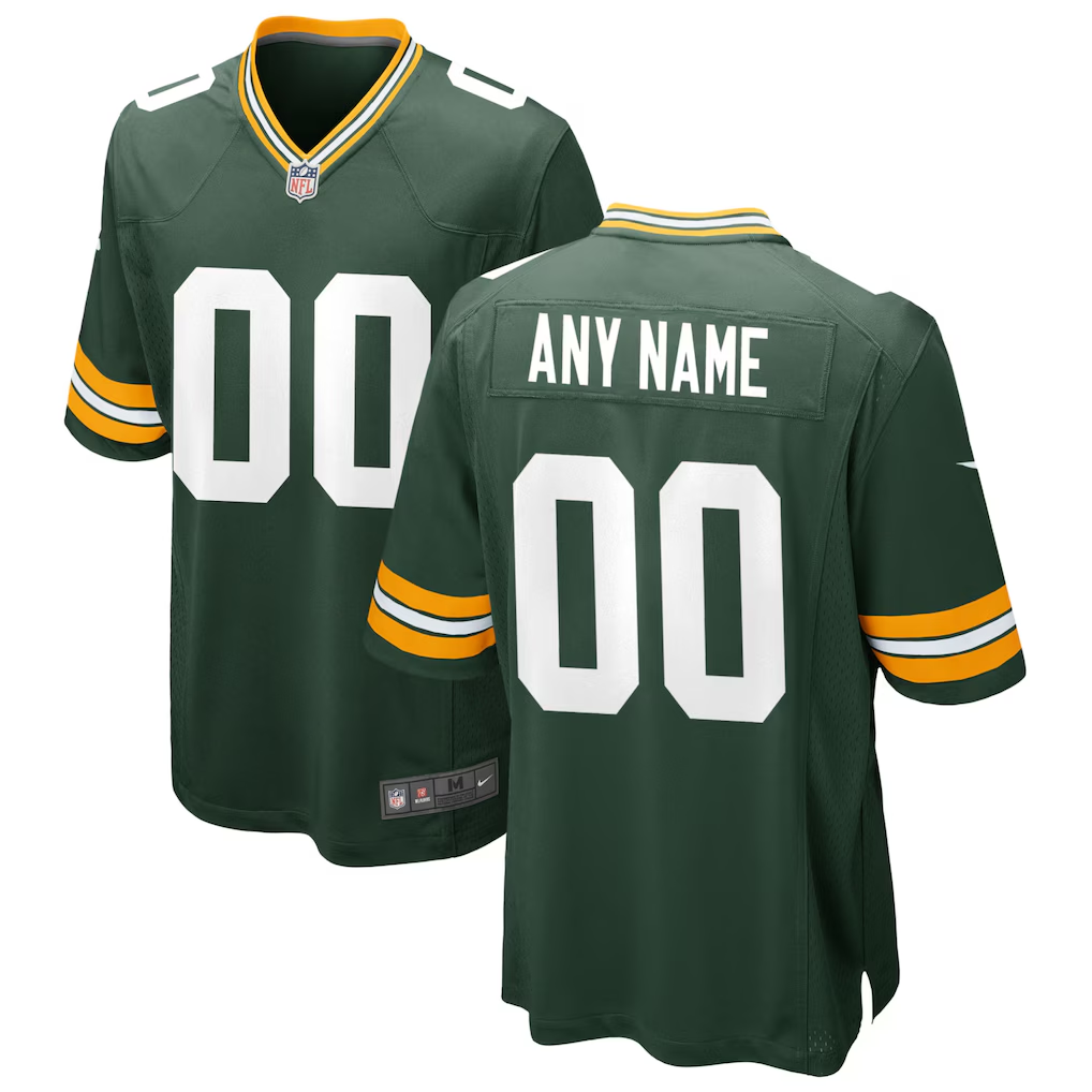 Men's Green Bay Packers Green Custom Game Jersey