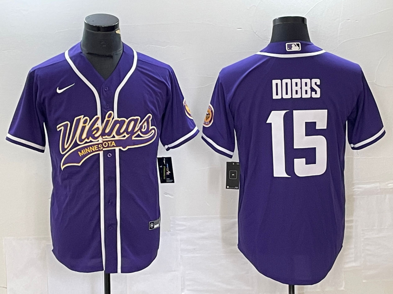 Men's Minnesota Vikings Joshua Dobbs Purple Game Jersey Joint Edition