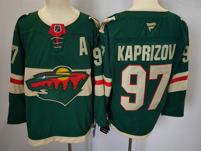 Men's Minnesota Wild Kirill Kaprizov Fanatics Green Player Jersey