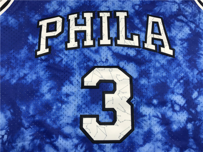 Men's Philadelphia 76ers Allen Iverson Blue Galaxy Swingman Jersey
