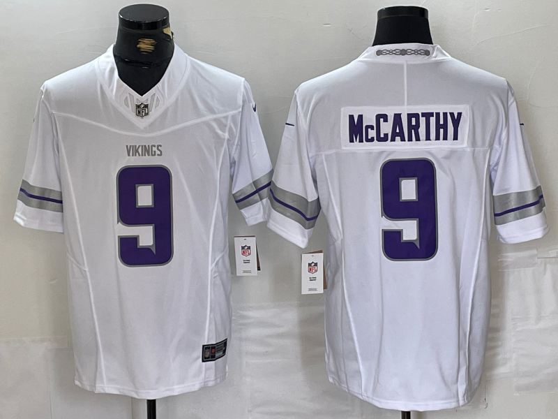 Men's Minnesota Vikings J.J. McCarthy White Alternate Vapor F.U.S.E. Elite Player Jersey