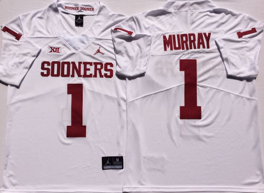 Men's Oklahoma Sooners Kyler Murray White Player Game Jersey