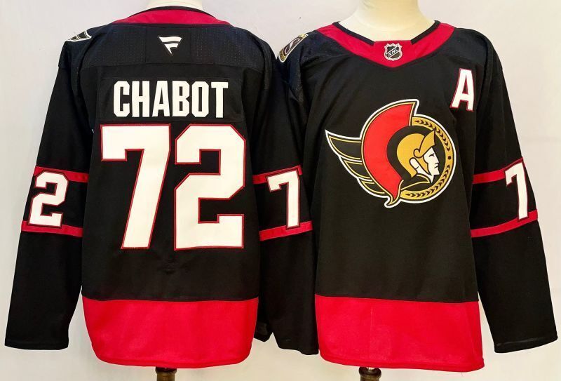 Men's Ottawa Senators Thomas Chabot Fanatics Black Home Breakaway Jersey