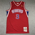 Men's Philadelphia 76ers Allen Iverson Red Hardwood Classics Authentic Jersey