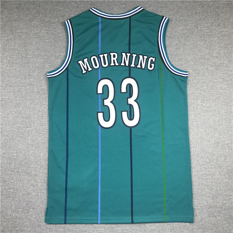 Men's Charlotte Hornets Alonzo Mourning Hardwood Classics Swingman Player Jersey