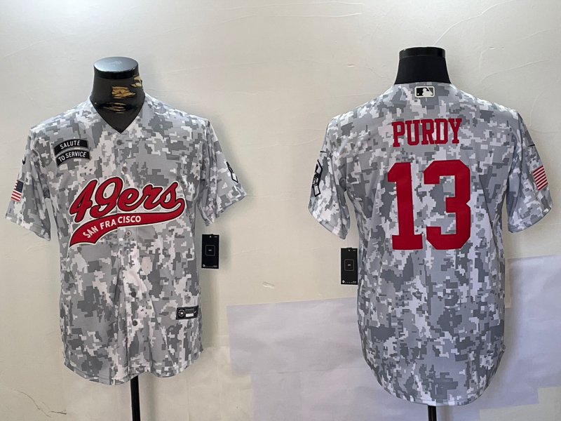 Men's San Francisco 49ers Brock Purdy Arctic Camo Salute to Service Limited Jersey