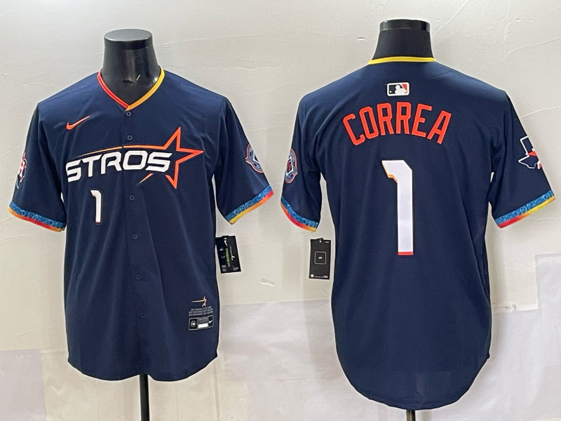 Men's Houston Astros Carlos Correa Navy 2025 City Connect Limited Player Jersey