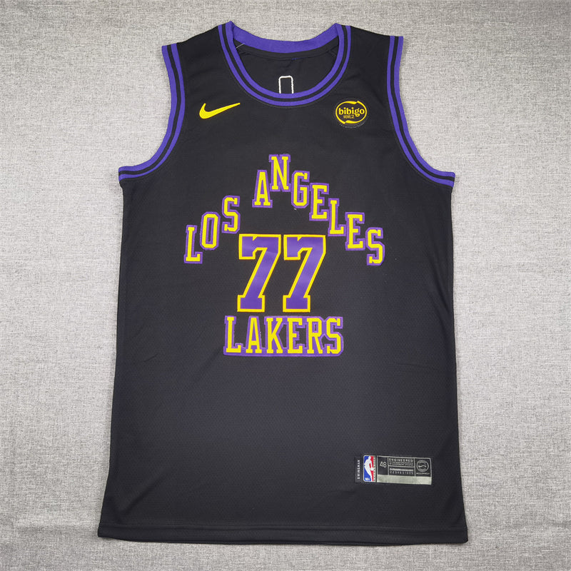 Men's Los Angeles Lakers Luka Doncic Black 2023/24 Swingman Jersey - City Edition
