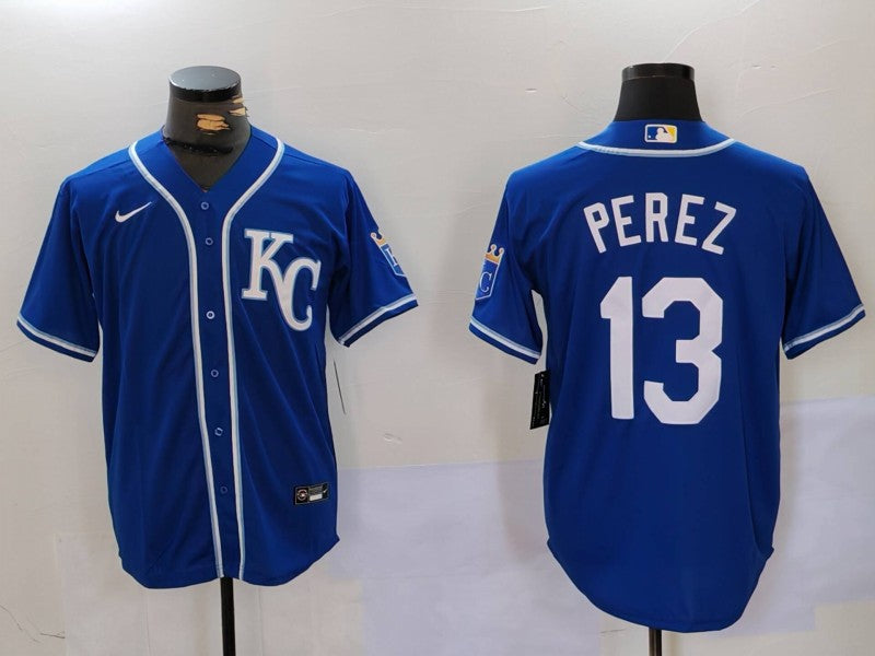 Men's Kansas City Royals Salvador Perez Royal Alternate Replica Player Jersey