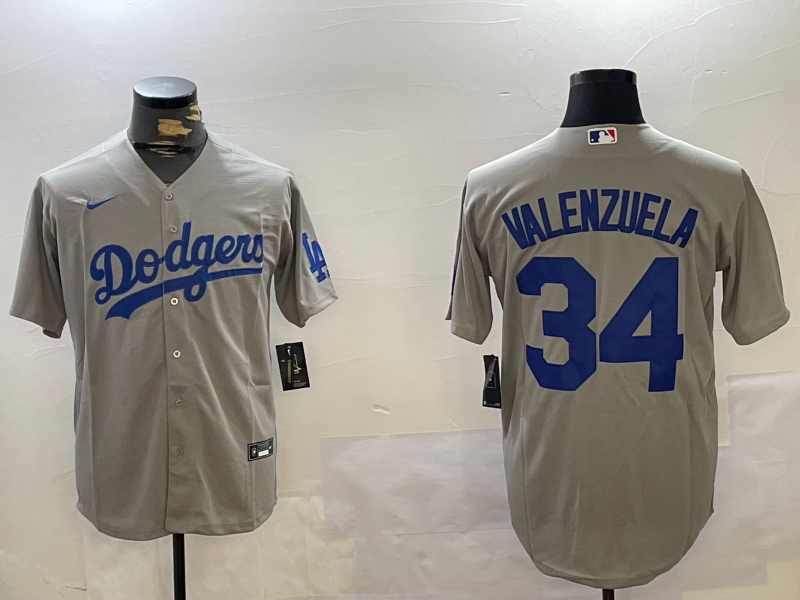 Men's Los Angeles Dodgers Fernando Valenzuela Gray Game Jersey