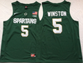 Men's Michigan State Spartans Cassius Winston Green Player Game Jersey