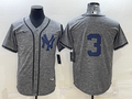 Men's New York Yankees Babe Ruth Gray Replica Game Name Jersey