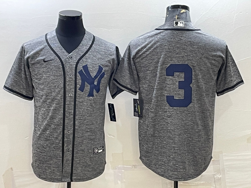 Men's New York Yankees Babe Ruth Gray Replica Game Name Jersey
