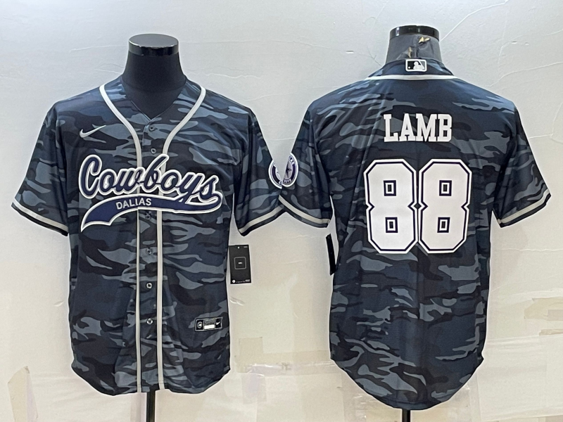 Men's Dallas Cowboys CeeDee Lamb Grey Camouflage Game Jersey Joint Edition