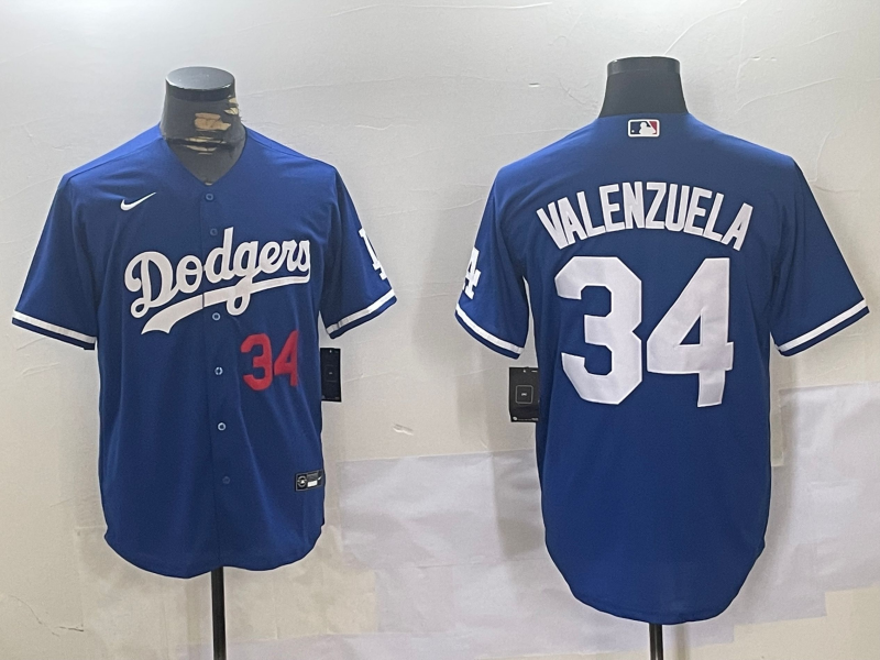 Men's Los Angeles Dodgers Fernando Valenzuela Blue Replica Player Jersey