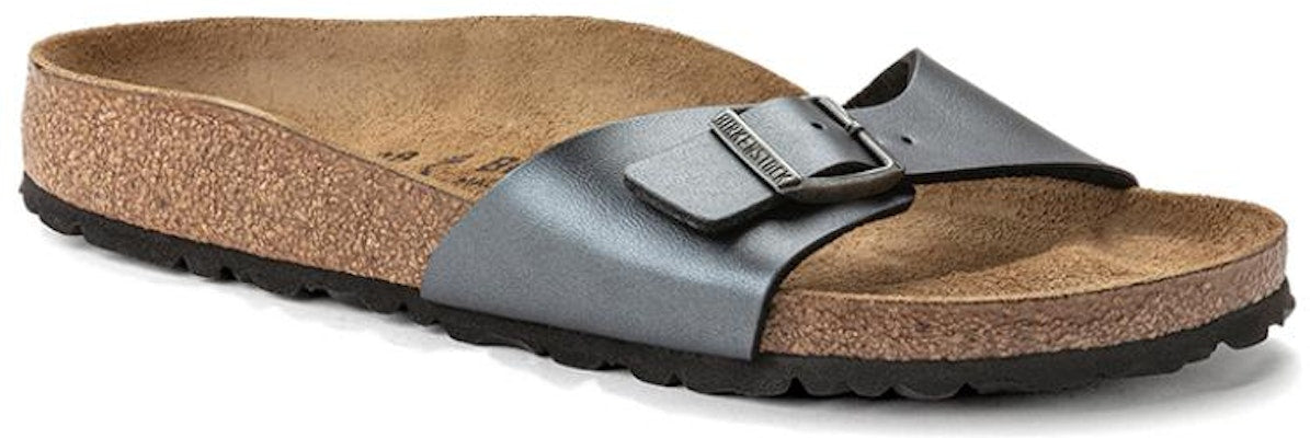 Birkenstock Madrid Birko-Flor 1021532 Narrow Fit Metallic Black Sandals