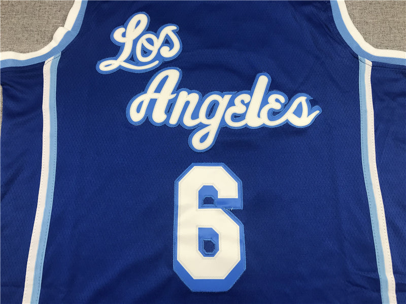 Men's Los Angeles Lakers LeBron James Blue Hardwood Classic Swingman Jersey