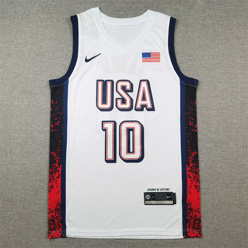 Men's 2024 USA Dream Team Jayson Tatum White Authentic Player Jersey