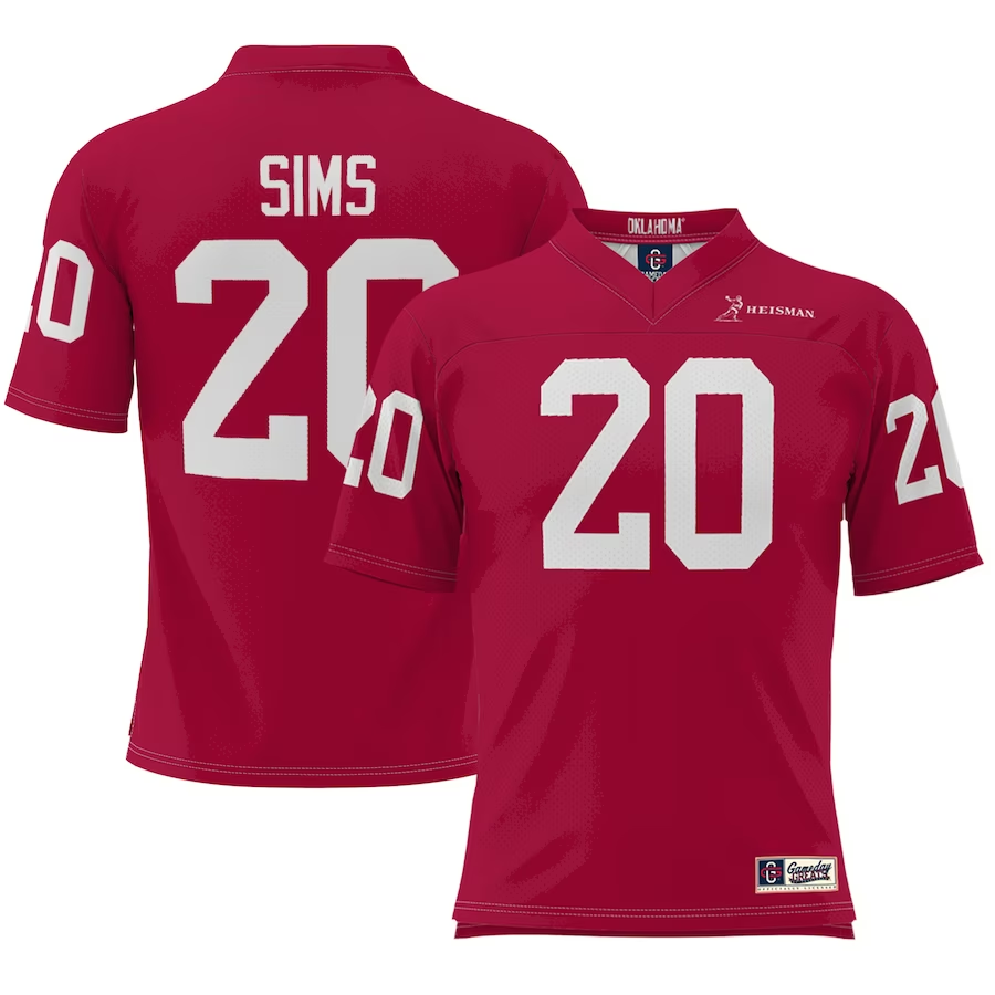 Men's Oklahoma Sooners Billy Sims Crimson Player Game Jersey