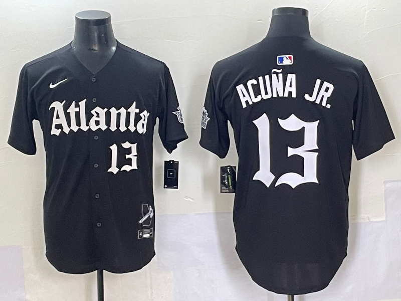Men's Atlanta Braves Ronald Acuna Jr. Black Limited Player Jersey
